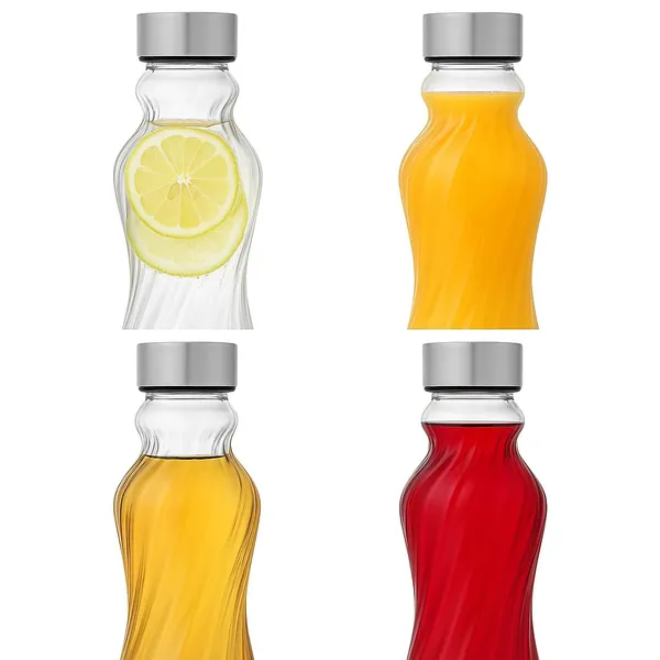1000_ml_Twisted_Glass_Bottle_|_Wide_Mouth_|_BPA_Free_|_Leak_Proof_Stainless_Steel_Lid_|_Fridge_Water_Bottle_|_Reusable_|_Travel_Friendly,_set_of_2