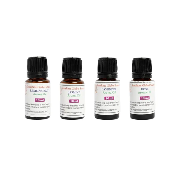 White_Aroma_Diffuser_Oil,_Candle_Burner_&_Electric_Diffuser_For_Home_Fragrance_Candle_(Jasmine,_Rose,_Lemongrass,_Lavender)_10Ml_Each,_Pack_Of_4