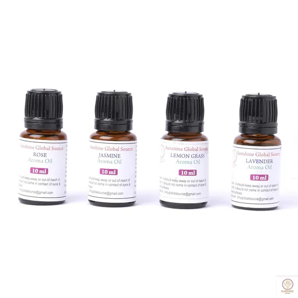 White_Aroma_Diffuser_Oil,_Candle_Burner_&_Electric_Diffuser_For_Home_Fragrance_Candle_(Jasmine,_Rose,_Lemongrass,_Lavender)_10Ml_Each,_Pack_Of_4