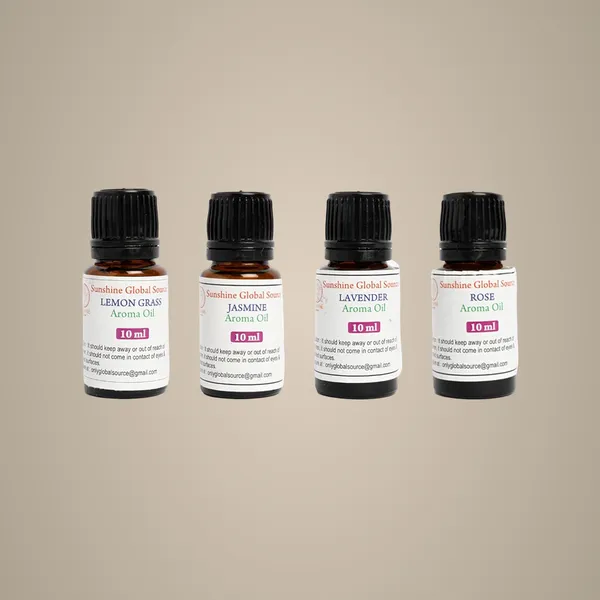 White_Aroma_Diffuser_Oil,_Candle_Burner_&_Electric_Diffuser_For_Home_Fragrance_Candle_(Jasmine,_Rose,_Lemongrass,_Lavender)_10Ml_Each,_Pack_Of_4