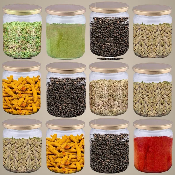 Transparent_Multipurpose_125Ml_Glass_Jar/Barni_For_Kitchen,_Achar_Pickle,_Chutney,_Dry_Fruits,_Masala,_Grocery,_Grains_Storage_With_Gold_Lug_Caps