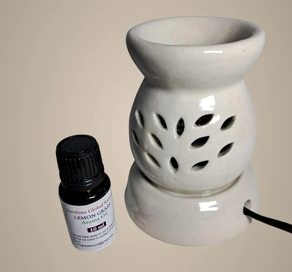 White_New_Aroma_Round_White_Double_Zero_Electric_Diffuser_With_10Ml_Aroma/Essential_Oil_For_Living_Room,_Bedroom