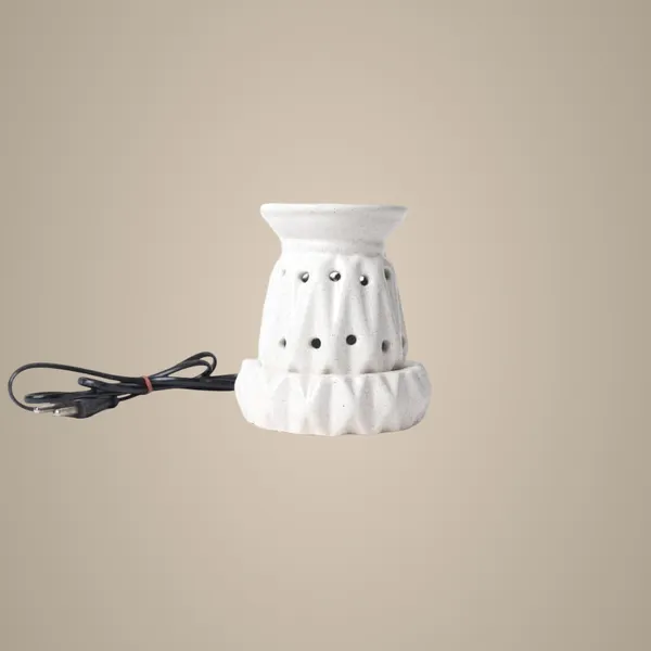 White_New_Zero_Size_Electric_Aroma_Burner_With_10Ml_Sandalwood_Aroma_Oil_For_Living_Room,_Bedroom
