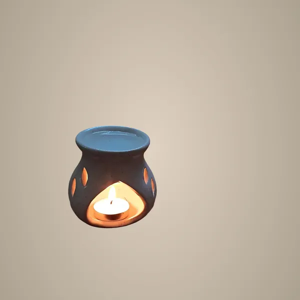 White_Ceramic_Clay_Candle_Operated_Aroma_Burner_(9_Cm)
