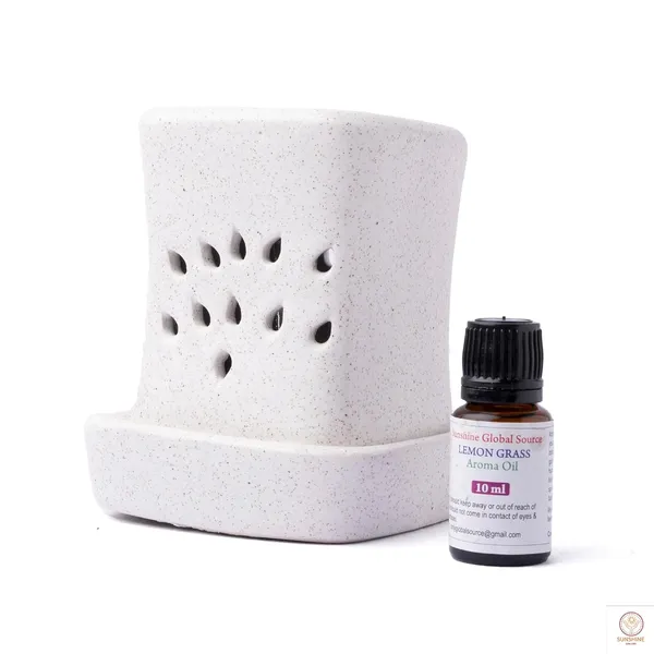 White_Ceramic_Square_Aroma_Electric_Diffuser_Burner_With_10Ml_Lemongrass_Aroma_Oil_For_Living_Room,_Bedroom_|_Decoration_Items