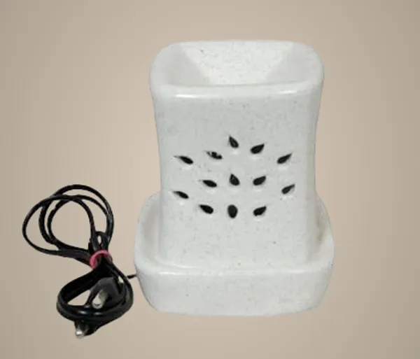 White_Ceramic_Square_Aroma_Electric_Diffuser_Burner_With_10Ml_Lemongrass_Aroma_Oil_For_Living_Room,_Bedroom_|_Decoration_Items