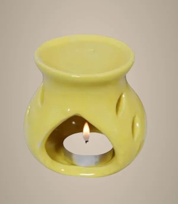Yellow_Ceramic_Clay_Candle_Operated_Aroma_Burner
