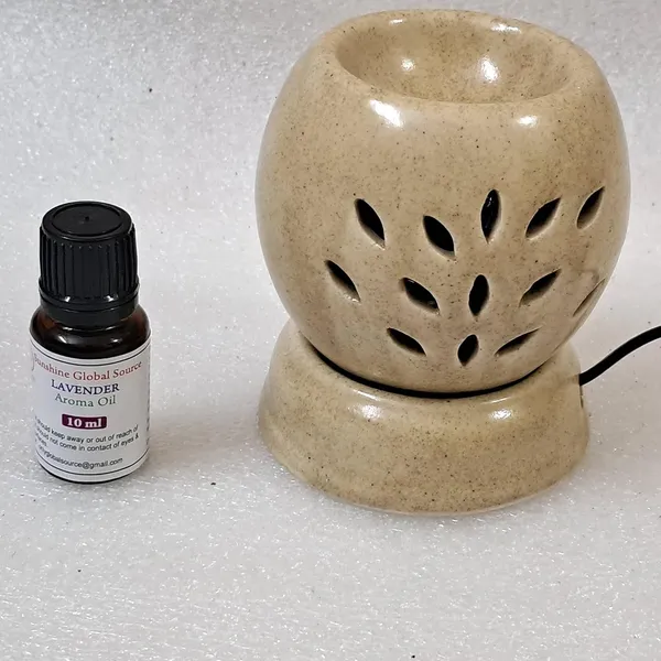 Brown_Ceramic_Double_Zero_Aroma_Electric_Diffuser_Burner_With_10Ml_Lavender_Aroma_Oil_For_Living_Room,_Bedroom