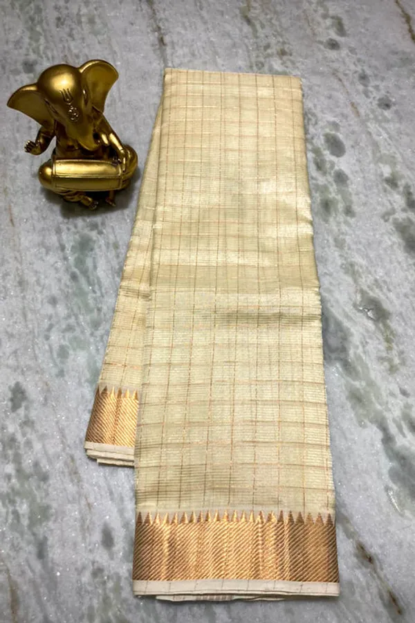 Premium_Cotton_Silk_Handloom_Bhgalpuri_Check_Saree_with_Gold_Zari_Border_for_Women_(_SB-100159_Off_White)