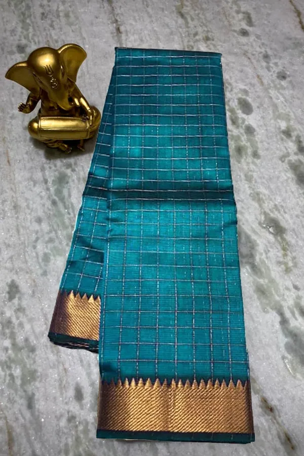 Authentic_Cotton_Silk_Handloom_Bhgalpuri_Check_Saree_with_Gold_Zari_Border_for_Women_(_SB-100165_MoonStone_Cyan)