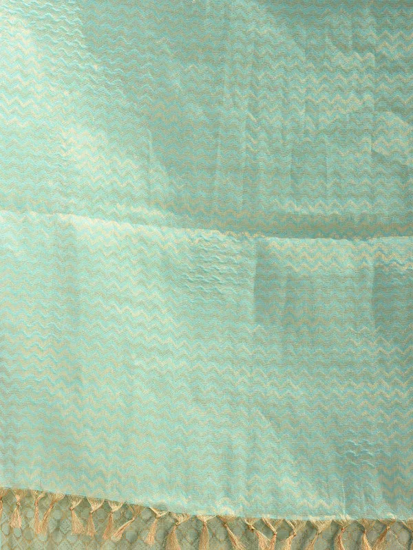 Authentic_Aquamarine_Turquoise_Handloom_Linen_Tissue_Silk_Designer_Weaving_Motif_Saree