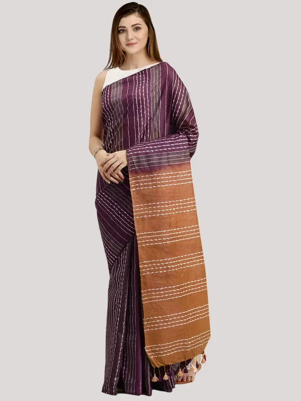Mountbatten_Brown_&_Sugar_Brown_Kota_SIlk_Bhagalpuri_Handloom_Striped_Two_Dye_Saree