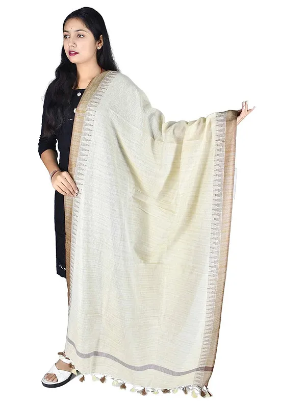 Natural_Textured_Linen_Blend_Handloo_Bhagalpuri_Temple_Dupatta_(Brown)
