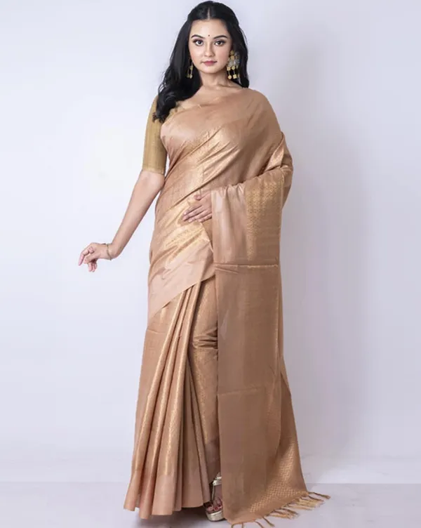 Authentic_Brown_Cotton_Tissue_Silk_Zari_Weaving_Designer_Handloom_Saree_with_Mixed_Pattern