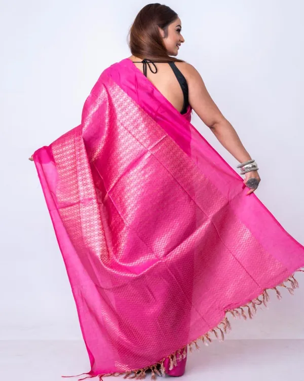 Authentic_Fine_Pink_Cotton_Tissue_Silk_Bhagalpuri_Handloom_Crafted_Zari_Weaving_Saree_for_Women