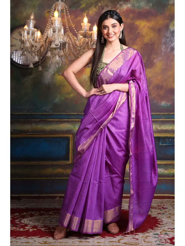 Authentic_Bhagalpuri_Handloom_Cotton_Silk_Striped_Sequin_Pallu_Saree_for_Women_(Electric_Purple)