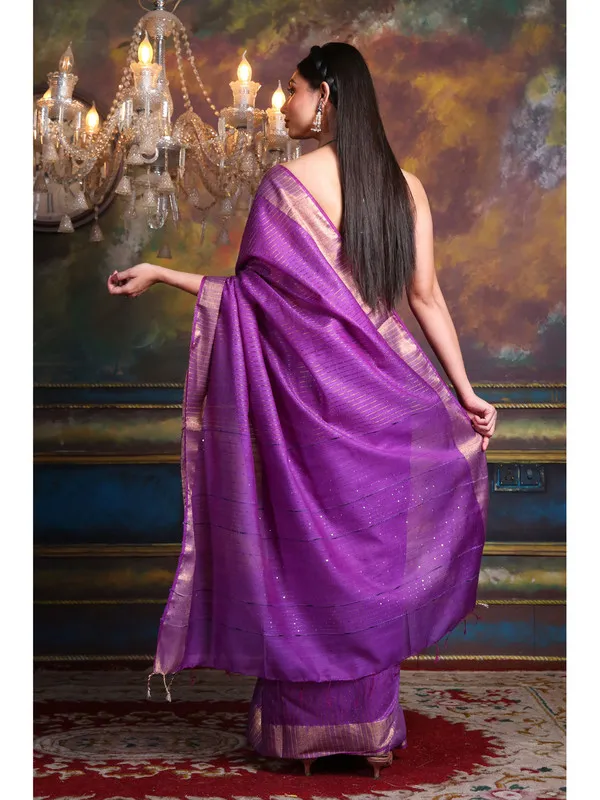 Authentic_Bhagalpuri_Handloom_Cotton_Silk_Striped_Sequin_Pallu_Saree_for_Women_(Electric_Purple)