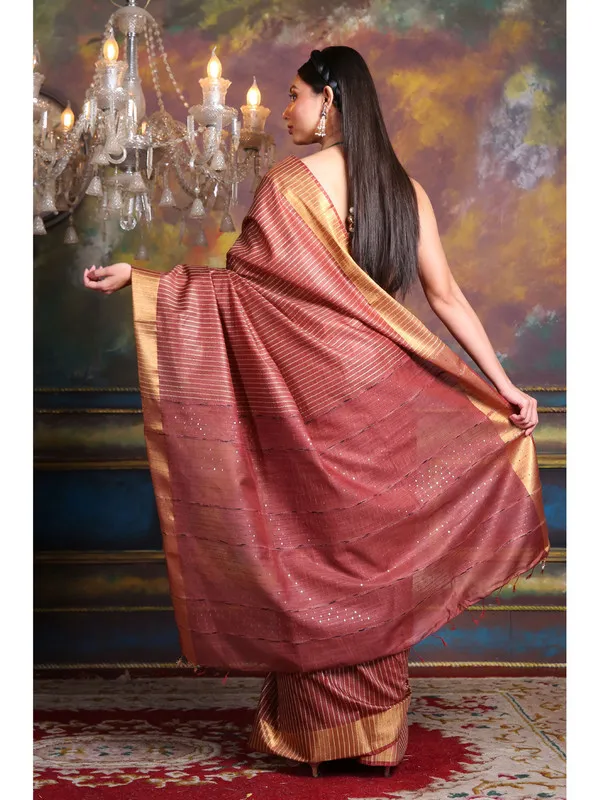 Premium_Cotton_Silk_Striped_Sequin_Pallu_Handloom_Saree_(Maroon_Red)