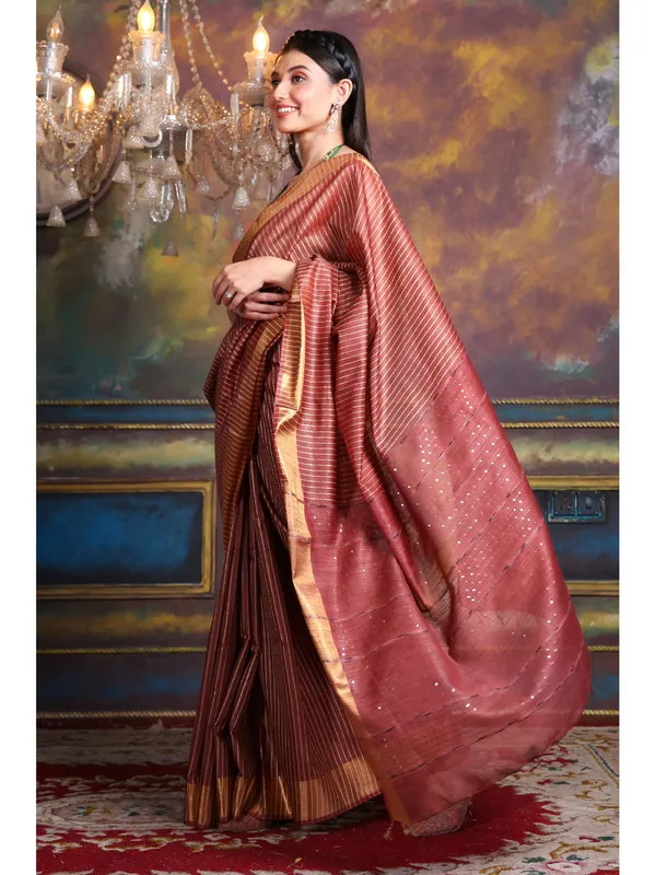 Premium_Cotton_Silk_Striped_Sequin_Pallu_Handloom_Saree_(Maroon_Red)