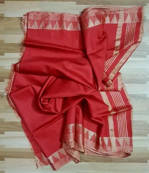 Semi_Tussar_Silk_Handloom_Temple_Border_Bhagalpuri_Saree_(100180_Deep_Red-Natural)