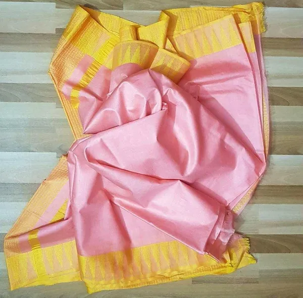 Semi_Tussar_Silk_Handloom_Temple_Border_Bhagalpuri_Saree_(100183_Fairy_Pink-Yellow)