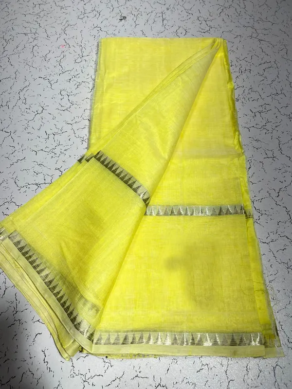 Authentic_Mangalagiri_Cotton_Silk_Handloom_Saree_with_Temple_Border_(100202_Canary_Yellow)