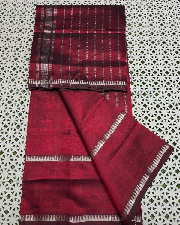 Premium_Mangalagiri_Cotton_Silk_Handloom_Saree_with_Temple_Border_(100220_Maroon_Red)
