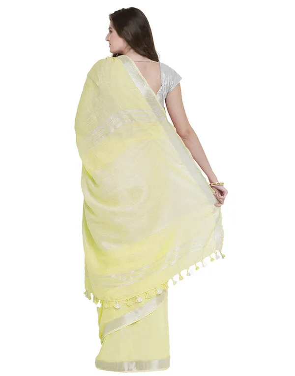 Authentic_Mindaro_Yellow_Pure_Linen_Handloom_Bhagalpuri_Saree_with_Matching_Blouse_Piece