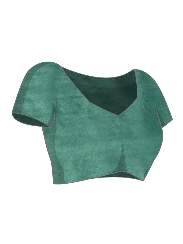 Hooker's_Green_&_Neon_Cyan_Kota_SIlk_Bhagalpuri_Handloom_Striped_Two_Dye_Saree