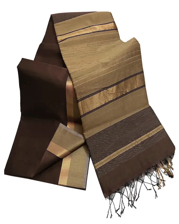 Premium_Tussar_Cotton_Maheshwari_Silk_Saree_with_Designed_Border_(Coffee_Brown)
