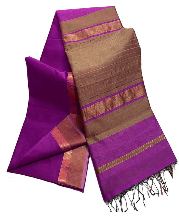 Authentic_Tussar_Cotton_Maheshwari_Silk_Saree_with_Designed_Border_(Hot_Magenta)