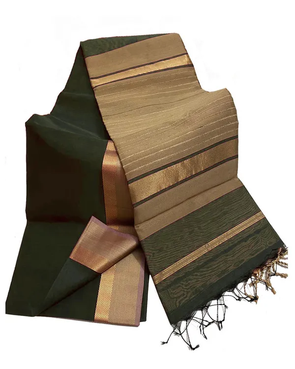 Authentic_Tussar_Cotton_Maheshwari_Silk_Saree_with_Designed_Border_(Reseda_Green)