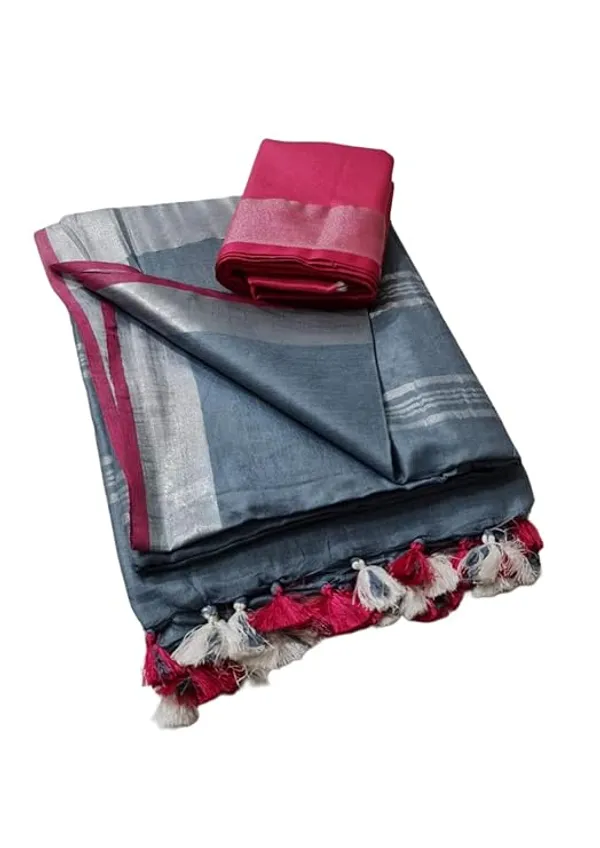 Linen_Cotton_Blend_Handloom_Bhagalpuri_Saree_with_Contrast_Blouse_Piece_(12632_Grey-Pink)