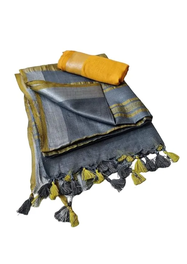 Linen_Cotton_Blend_Handloom_Bhagalpuri_Saree_with_Contrast_Blouse_Piece_(12634_Grey-Yellow)