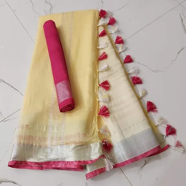 Linen_Cotton_Blend_Handloom_Bhagalpuri_Saree_with_Contrast_Blouse_Piece_(12645_Strew_Creame-Pink)
