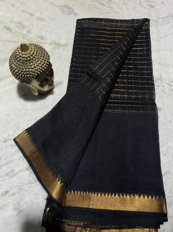 Authentic_Cotton_Silk_Handloom_Mangalagiri_Half_Body_Check_Saree_(HB-Black)