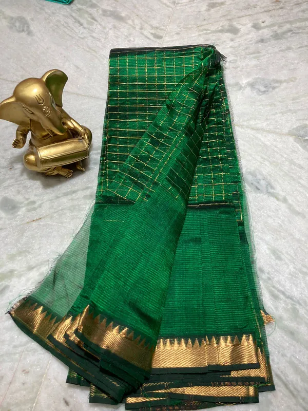 Authentic_Cotton_Silk_Handloom_Mangalagiri_Half_Body_Check_Saree_(HB-British_Green)