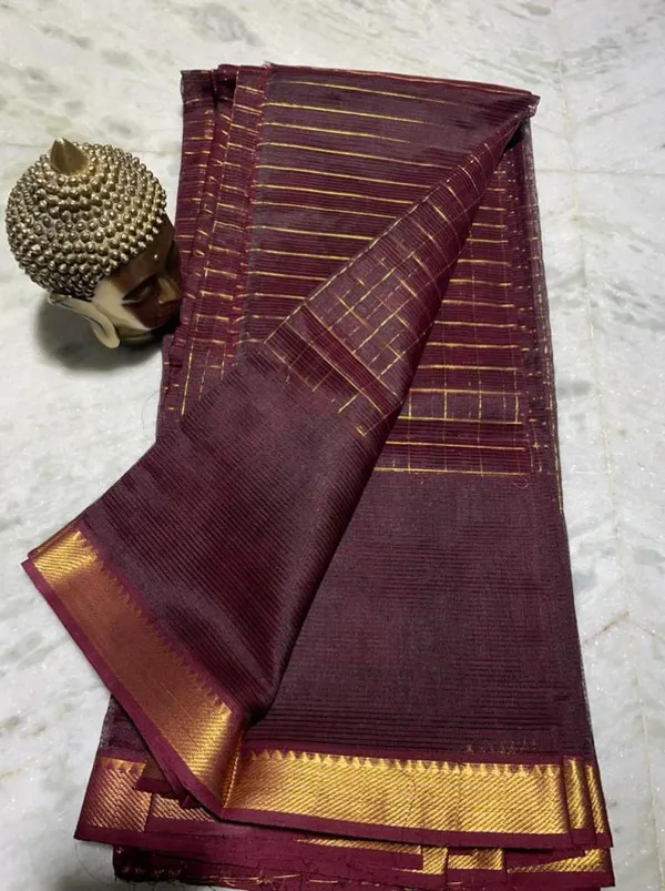 Premium_Cotton_Silk_Handloom_Mangalagiri_Half_Body_Check_Saree_(HB-Burgundy_Brown)
