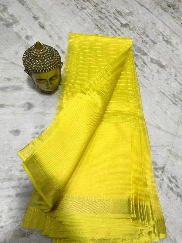 Authentic_Cotton_Silk_Handloom_Mangalagiri_Half_Body_Check_Saree_(HB-Canary_Yellow)