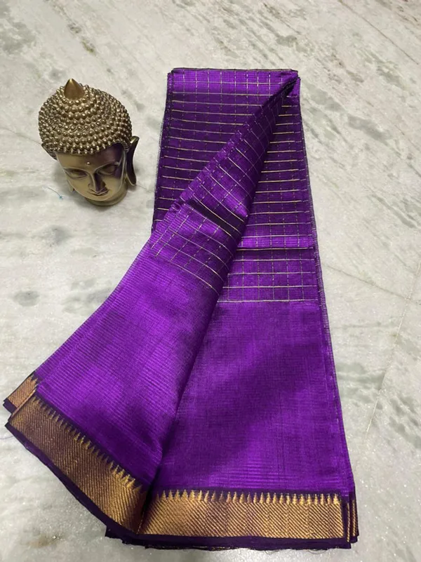 Premium_Cotton_Silk_Handloom_Mangalagiri_Half_Body_Check_Saree_(HB-French_Purple)