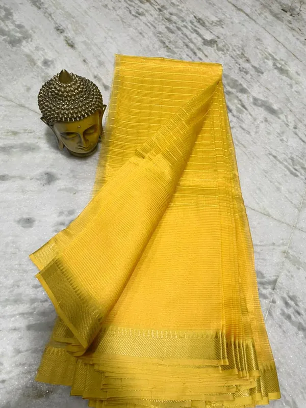 Authentic_Cotton_Silk_Handloom_Mangalagiri_Half_Body_Check_Saree_(HB-Gamboge_Yellow)