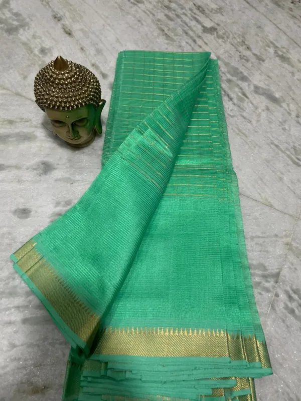 Authentic_Cotton_Silk_Handloom_Mangalagiri_Half_Body_Check_Saree_(HB-Mint_Green)