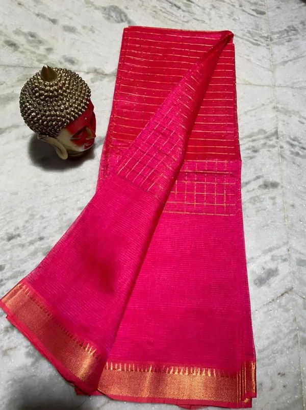 Authentic_Cotton_Silk_Handloom_Mangalagiri_Half_Body_Check_Saree_(HB-Razzmatazz_Pink)