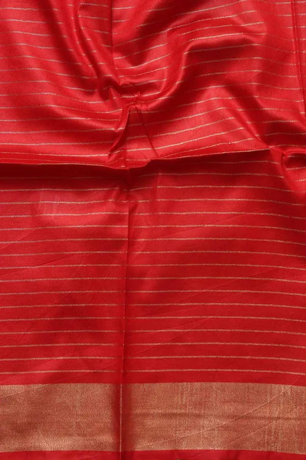 Linen_Blend_Handloom_Bhagalpuri_Check_Contrast_Saree_(Gold-Black-Red)