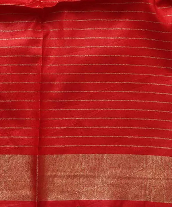 Linen_Blend_Handloom_Bhagalpuri_Check_Contrast_Saree_(Gold-British_Green-Red)