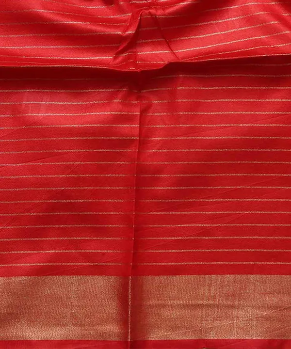 Linen_Blend_Handloom_Bhagalpuri_Check_Contrast_Saree_(Gold-Cabreat_Pink-Red)