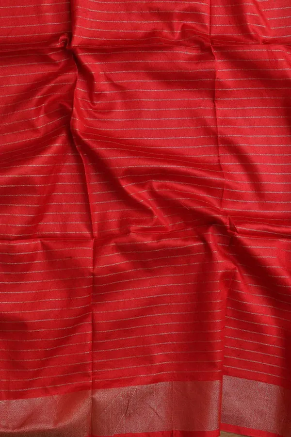 Linen_Blend_Handloom_Bhagalpuri_Check_Contrast_Saree_(Gold-French_Purple-Red)