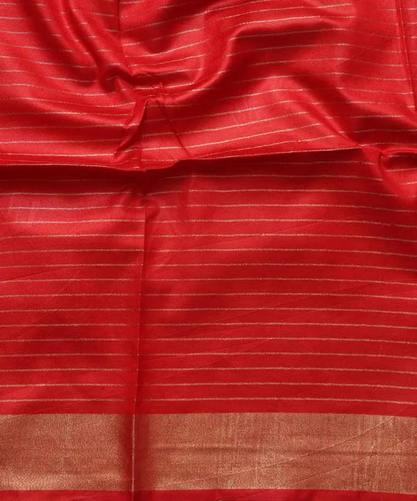 Linen_Blend_Handloom_Bhagalpuri_Check_Contrast_Saree_(Gold-Grey-Red)