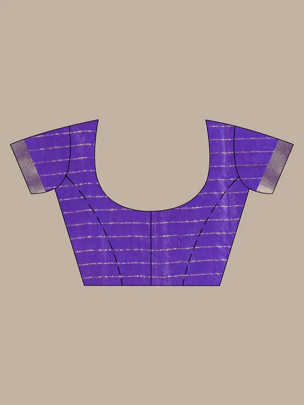 Authentic_French_Purple_Cotton_Silk_Handloom_Mangalagiri_Check_Saree_with_Blouse_Piece