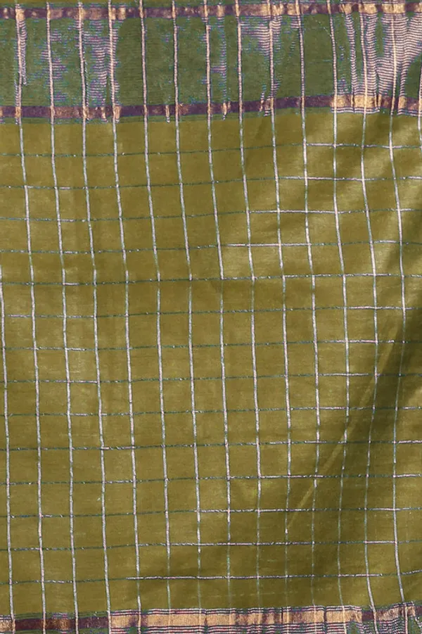 Authentic_Moss_Green_Cotton_Silk_Handloom_Mangalagiri_Check_Saree_with_Blouse_Piece